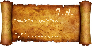 Tamás Agnéta névjegykártya